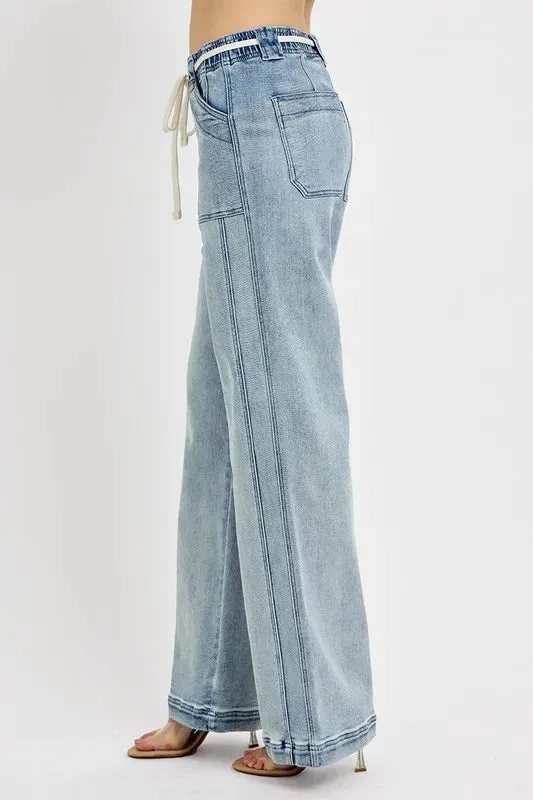 RISEN Full Size Straight Leg Jeans with Pockets Plus Size