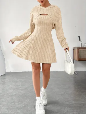 Schickes 2-Teiliges Geripptes Kleid-Set für Damen | Natalia