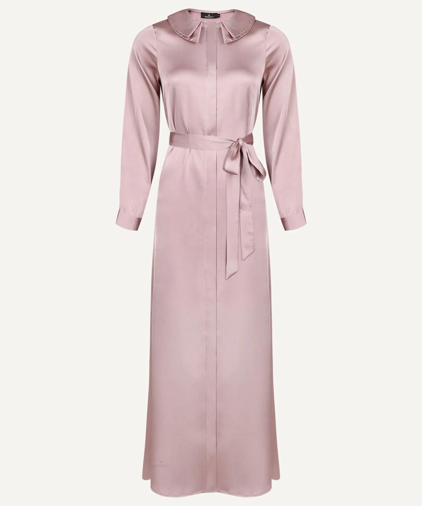 Sherbet Satin Double Flat Collar Button Down Dress