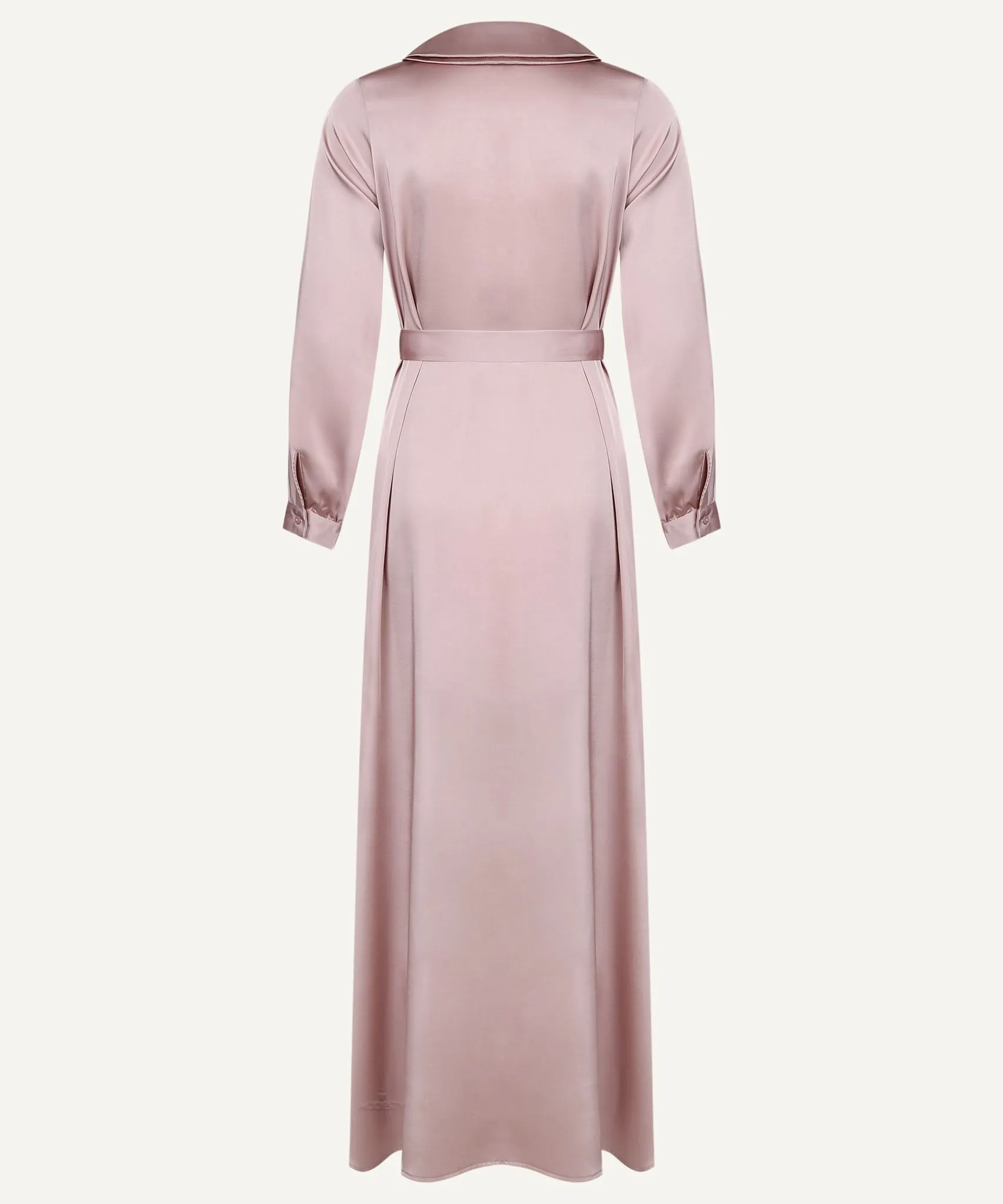 Sherbet Satin Double Flat Collar Button Down Dress