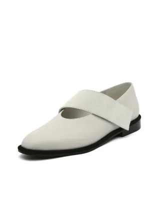 Simple As Comfort Leather Flat - Ivory