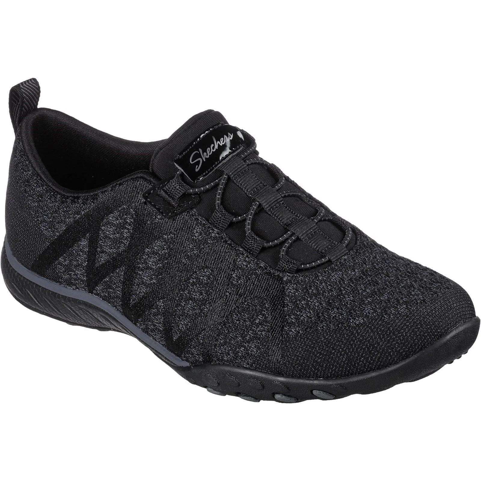 Skechers 100301 Relaxed Fit Breathe Easy Infi Knity Sneakers für Damen mit weiter Passform - Schwarz