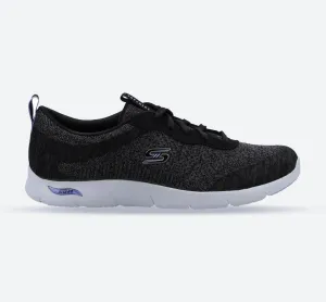 Skechers 104272 Arch Fit Refine Sneakers für Damen, weite Passform, Schwarz/Weiß