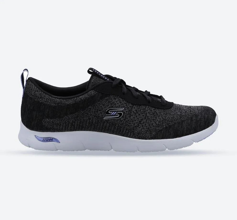 Skechers 104272 Arch Fit Refine Sneakers für Damen, weite Passform, Schwarz/Weiß