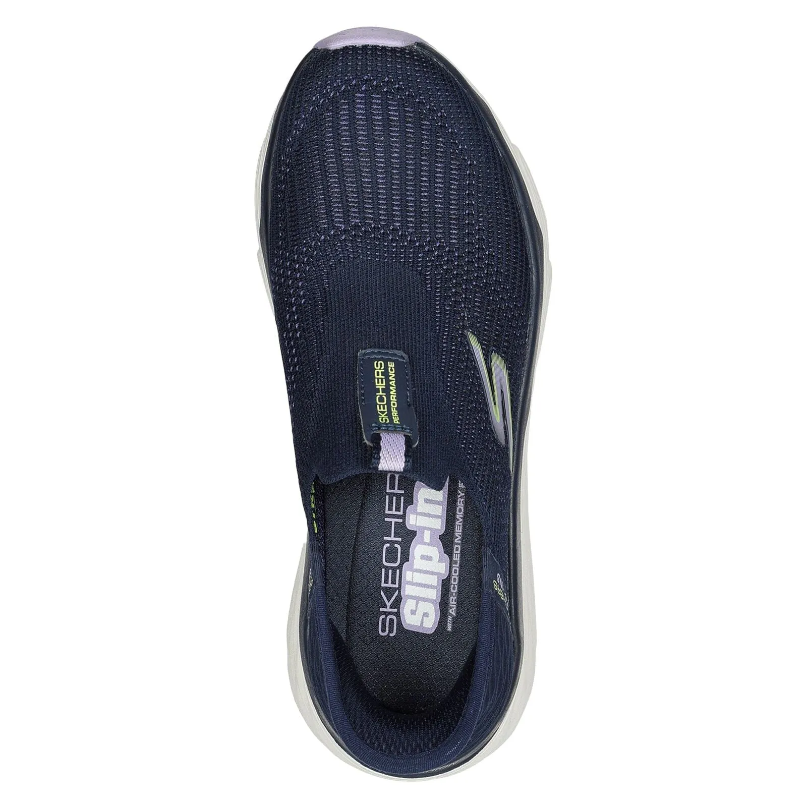 Skechers 128571 Max Cushioning Smooth Sneakers für Damen, weite Passform, Marineblau/Lavendel