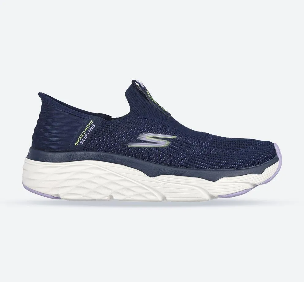 Skechers 128571 Max Cushioning Smooth Sneakers für Damen, weite Passform, Marineblau/Lavendel