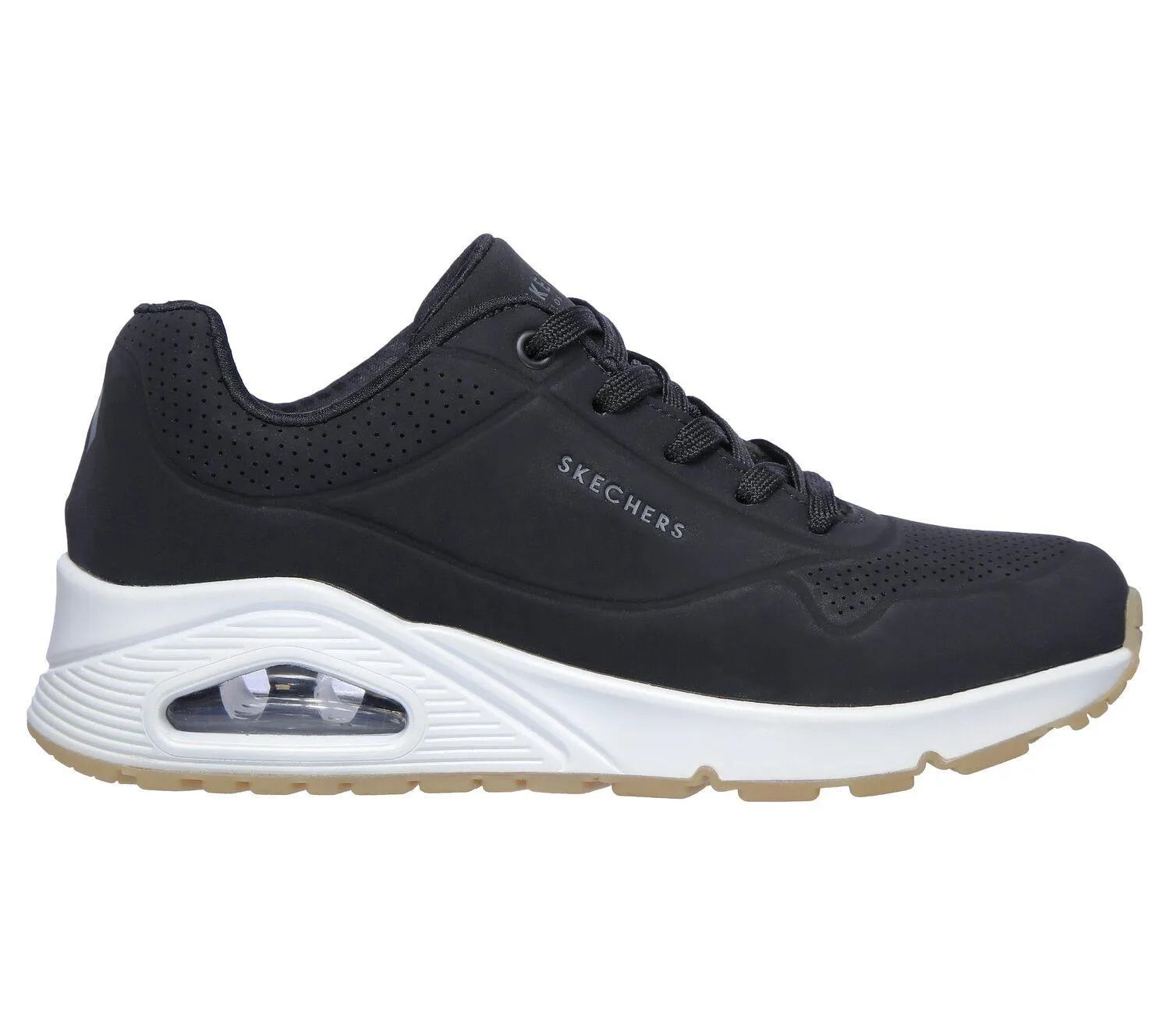 Skechers 73690 Uno – Stand On Air Walking-Sneakers für Damen mit weiter Passform