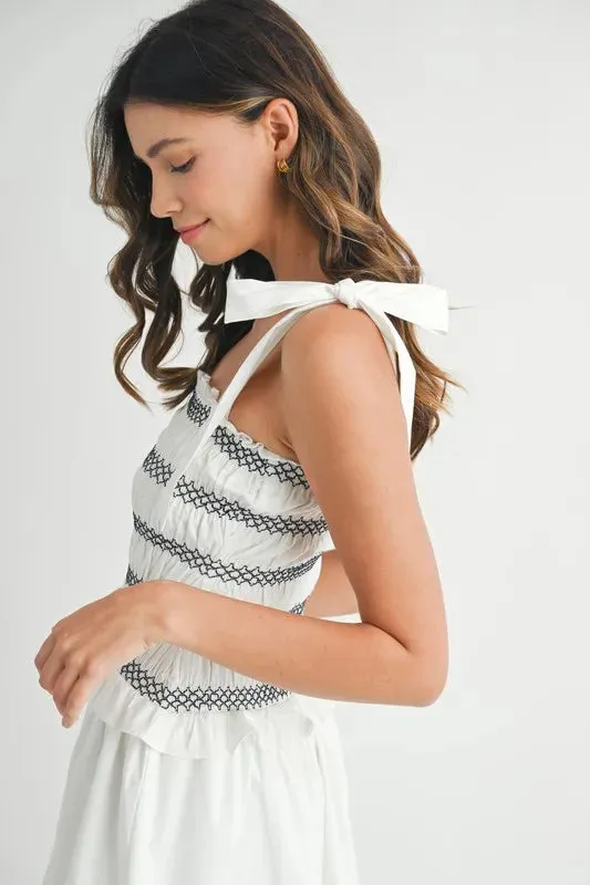 Smocked Bodice Bubble Midi Dress