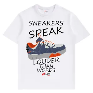 Sneakers Speak White Pacific Blue Tee