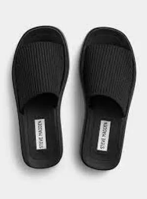 Steve Madden Balanced Black Slides