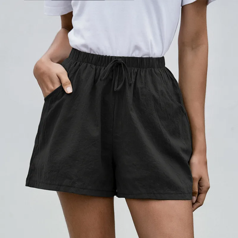 SunnyVibe High Waist Drawstring Casual Lounge Shorts