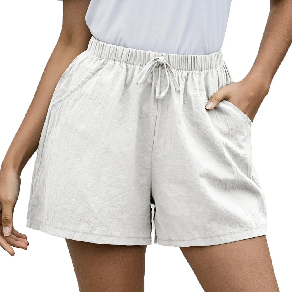 SunnyVibe High Waist Drawstring Casual Lounge Shorts