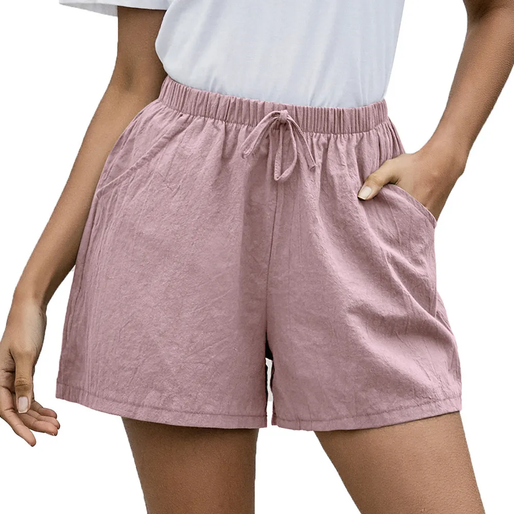SunnyVibe High Waist Drawstring Casual Lounge Shorts