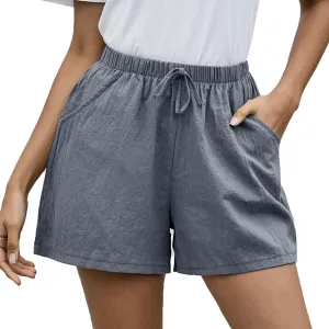 SunnyVibe High Waist Drawstring Casual Lounge Shorts