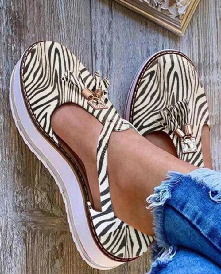 TasselEspadrille Platform Sandals