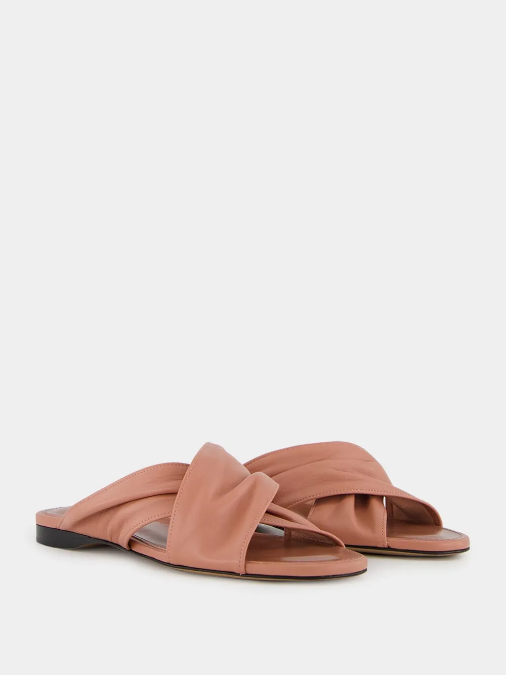 Texas Rose Flat Sandals in Nappa Leather