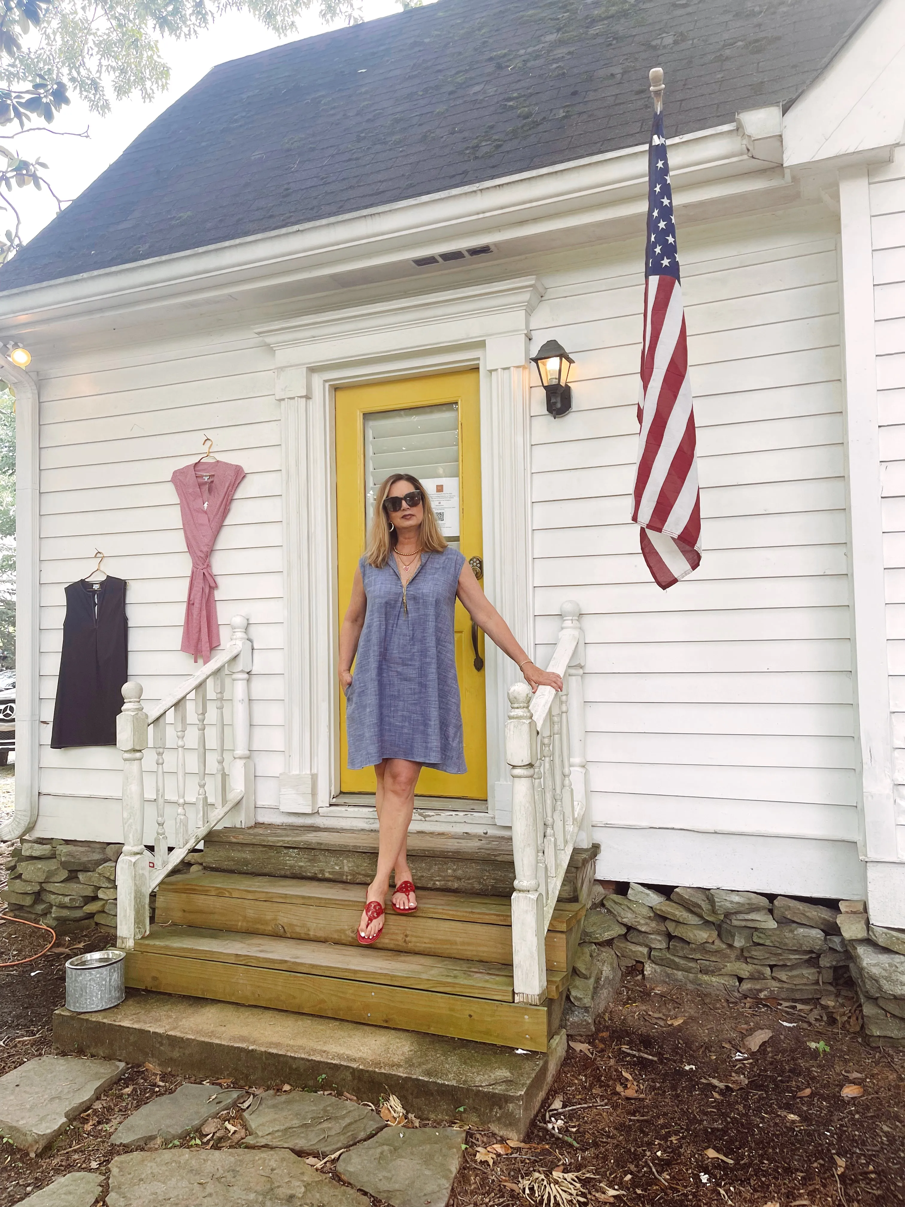 The Milton Dress in Stretch Chambray