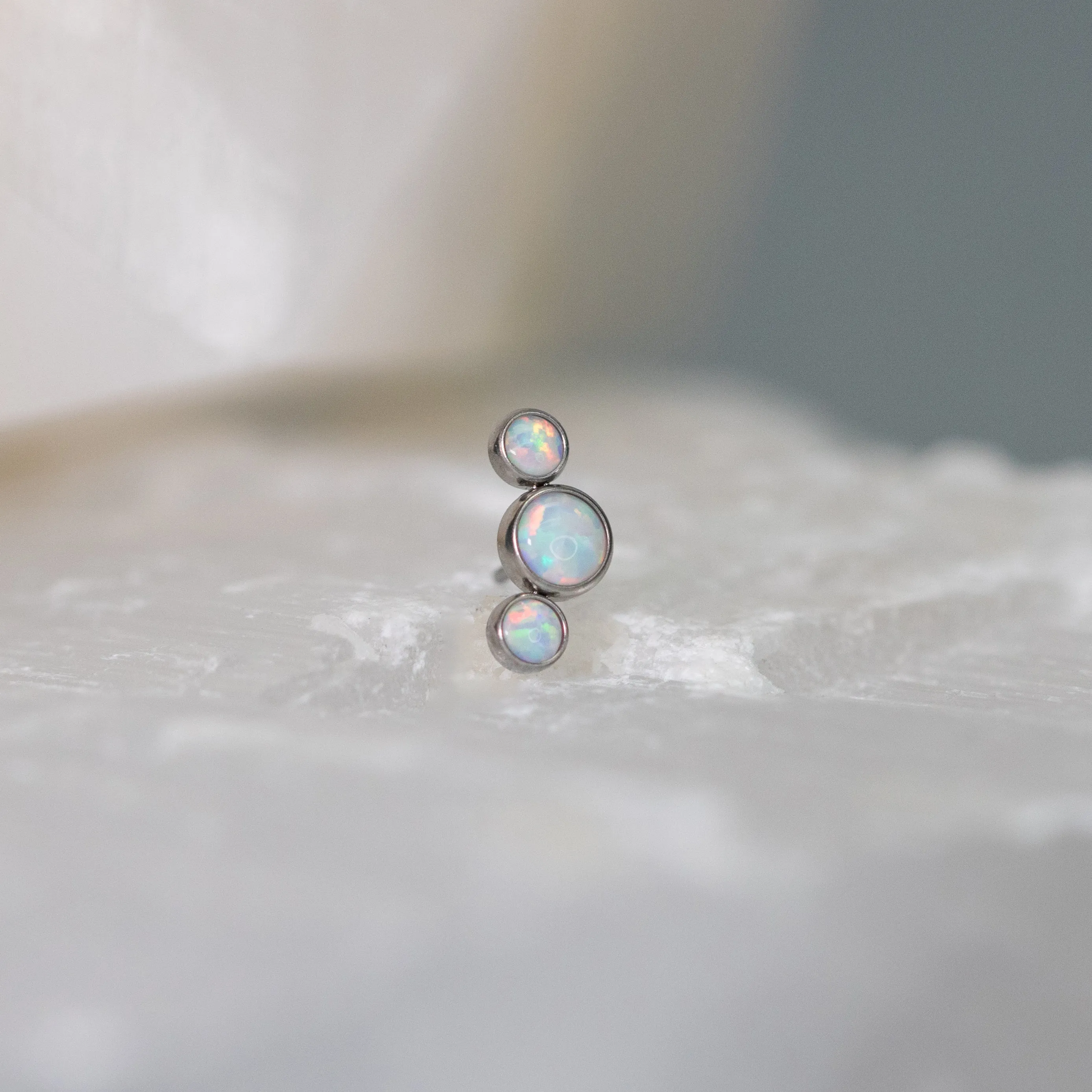 Titanium Bezel Set Gem Cluster Threadless End