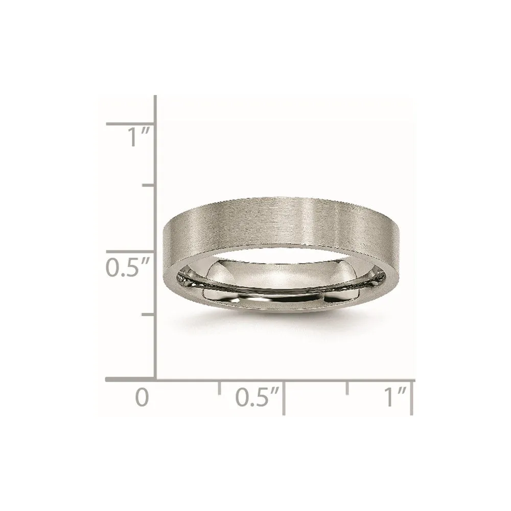 Titanium Brushed 5mm Flat Band