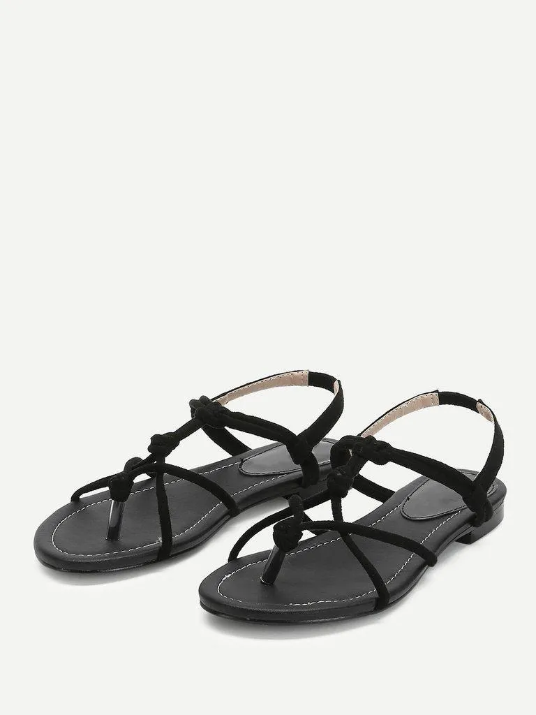 Toe Post Strappy Flat Sandals