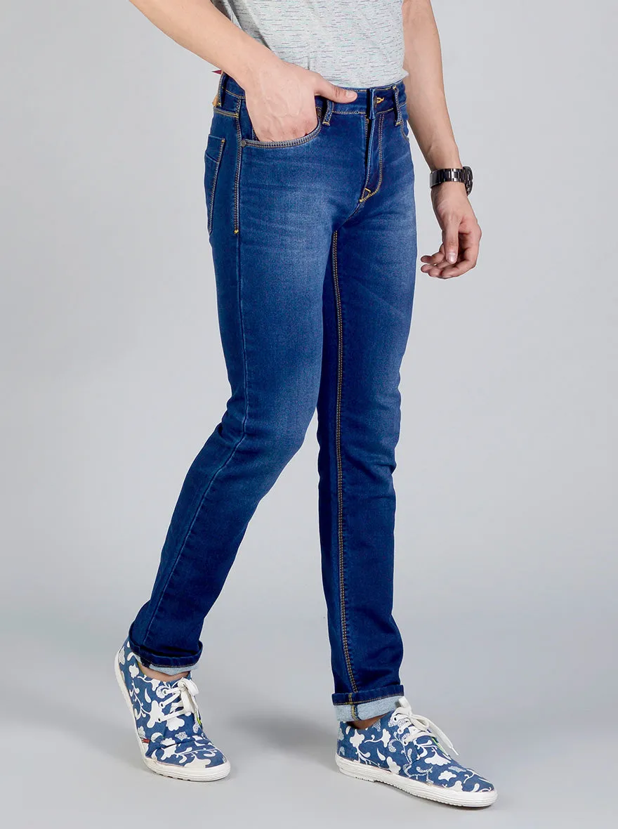 True Blue Solid Slim Fit Jeans | JadeBlue