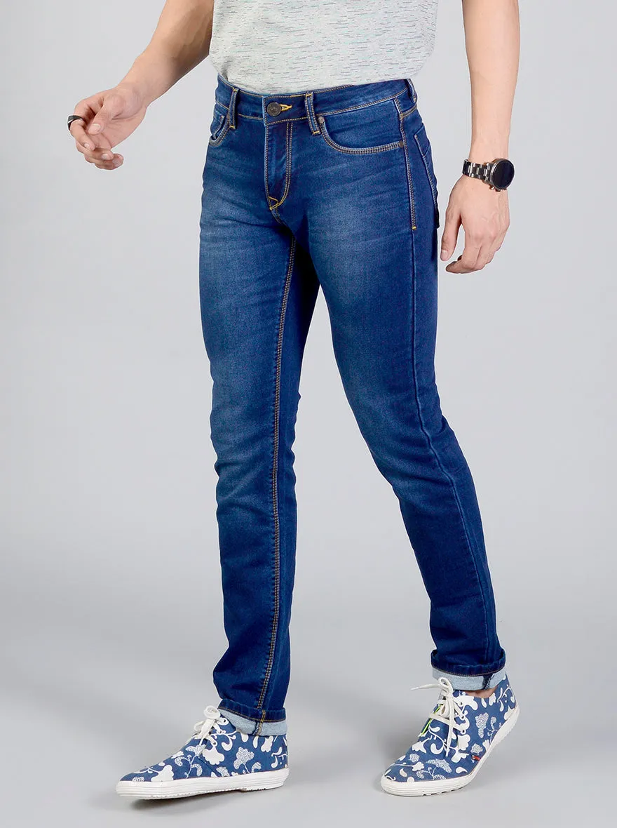 True Blue Solid Slim Fit Jeans | JadeBlue