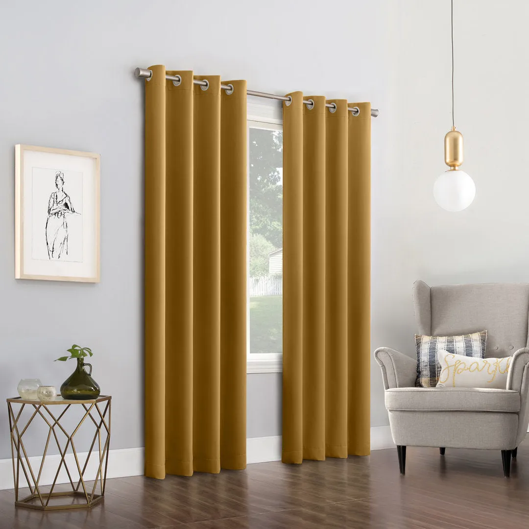Wayfair Basics Blackout Grommet Curtain Panel Wayfair Basics® Curtain Color: Gold Size per Panel: 54" W x 63" L