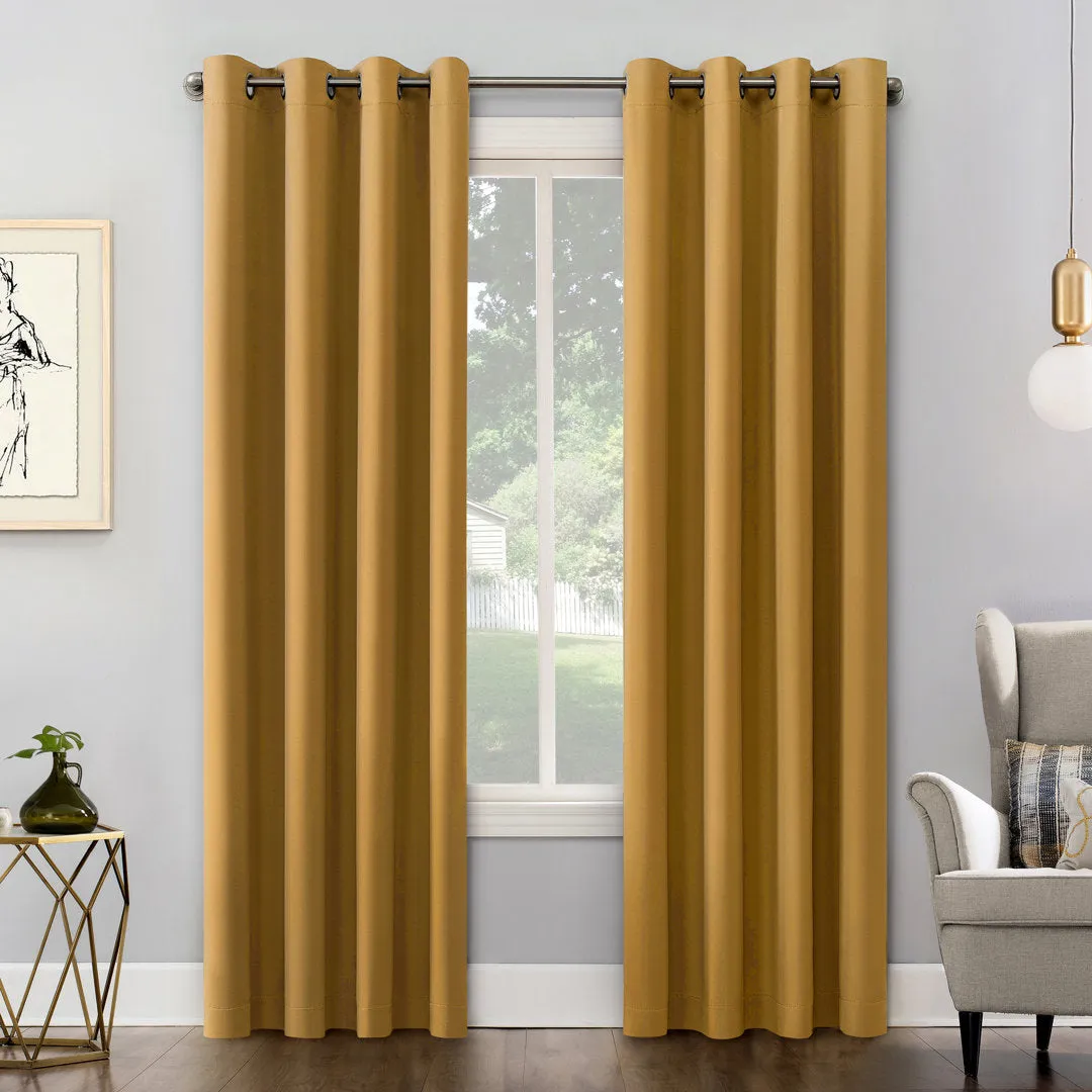 Wayfair Basics Blackout Grommet Curtain Panel Wayfair Basics® Curtain Color: Gold Size per Panel: 54" W x 63" L