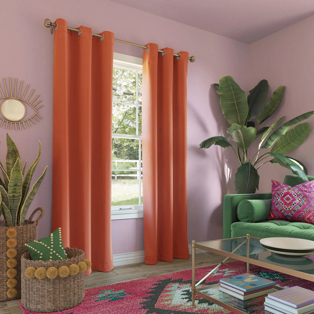 Wayfair Basics Blackout Grommet Curtain Panel Wayfair Basics® Curtain Color: Tangerine Size per Panel: 40" W x 84" L