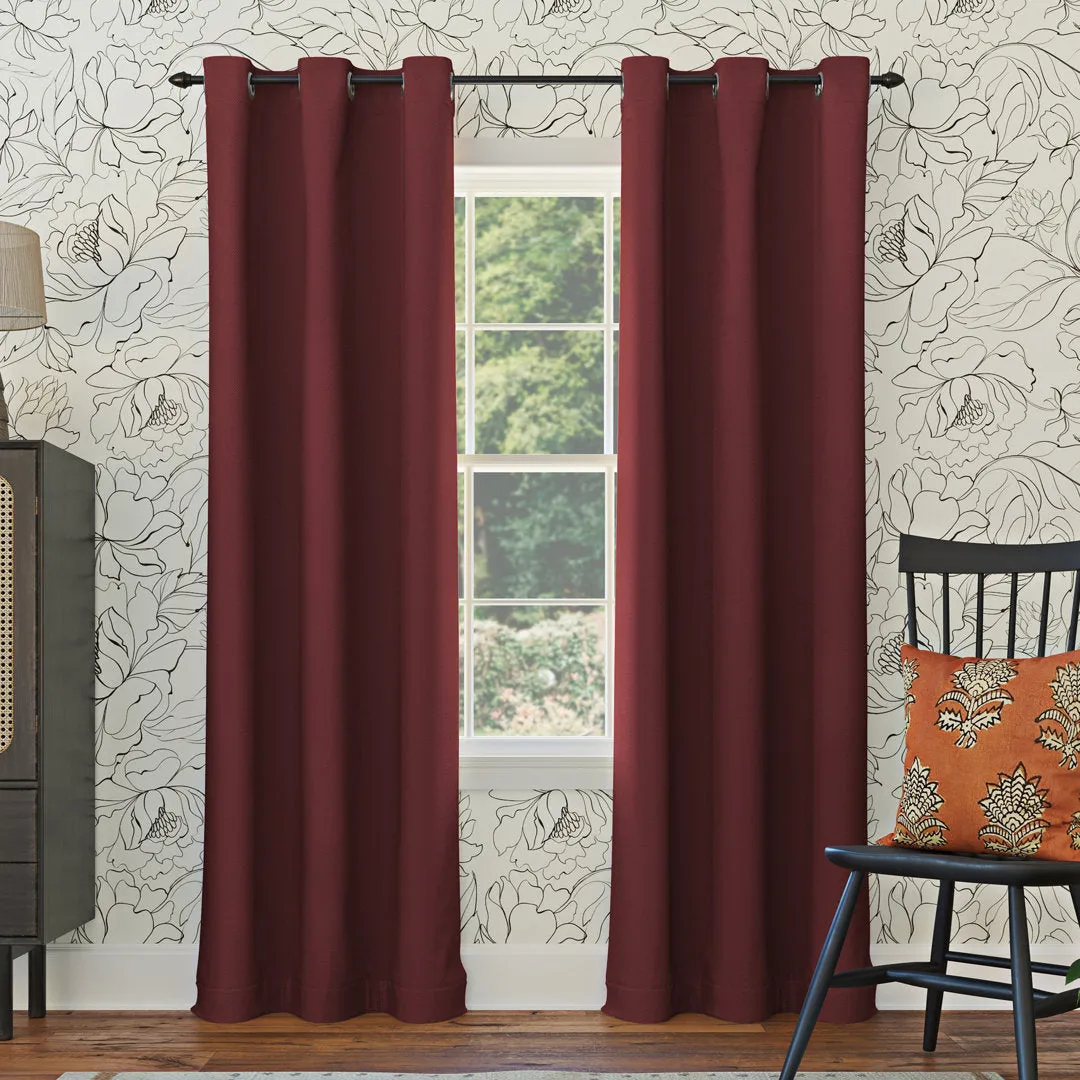 Wayfair Basics Blackout Grommet Curtain Panel Wayfair Basics® Curtain Color: Wine Red Size per Panel: 54" W x 63" L