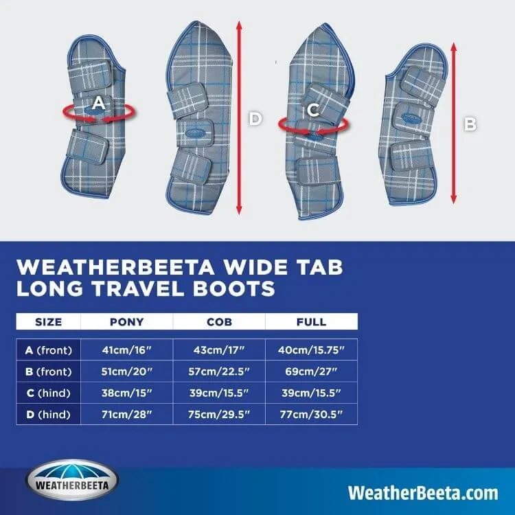 Weatherbeeta Wide Tab Long Travel Boots Grey Plaid