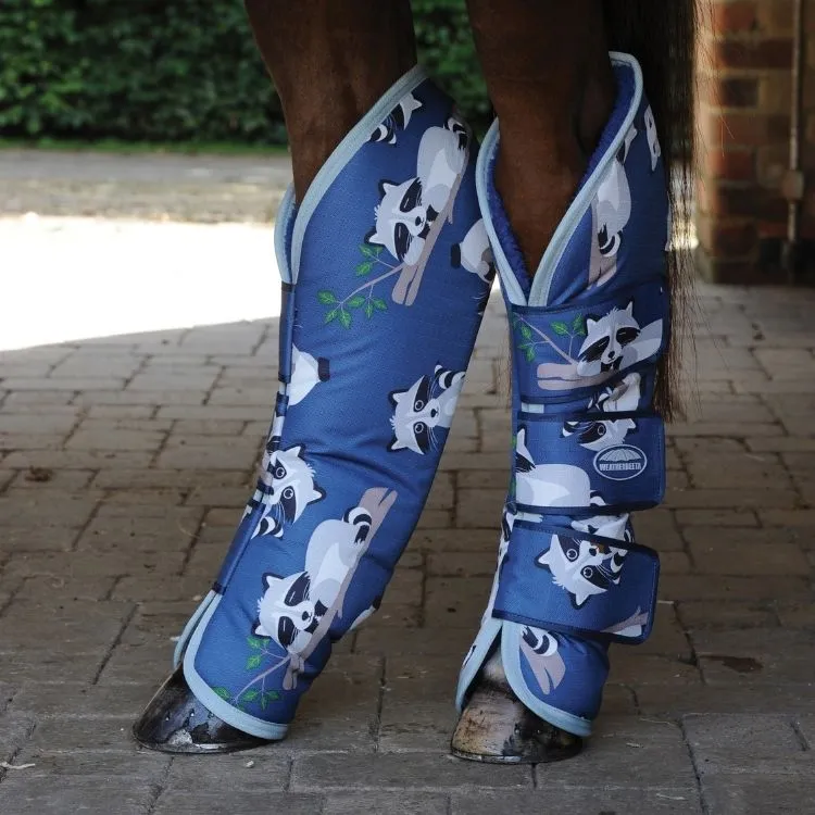 Weatherbeeta Wide Tab Long Travel Boots Racoon Print