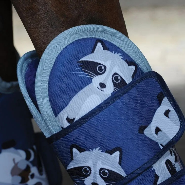 Weatherbeeta Wide Tab Long Travel Boots Racoon Print