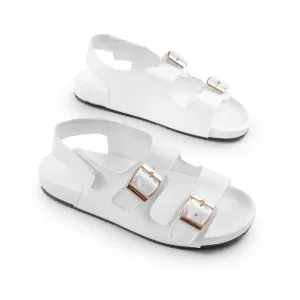 White Double-Strap Sandals for Kids