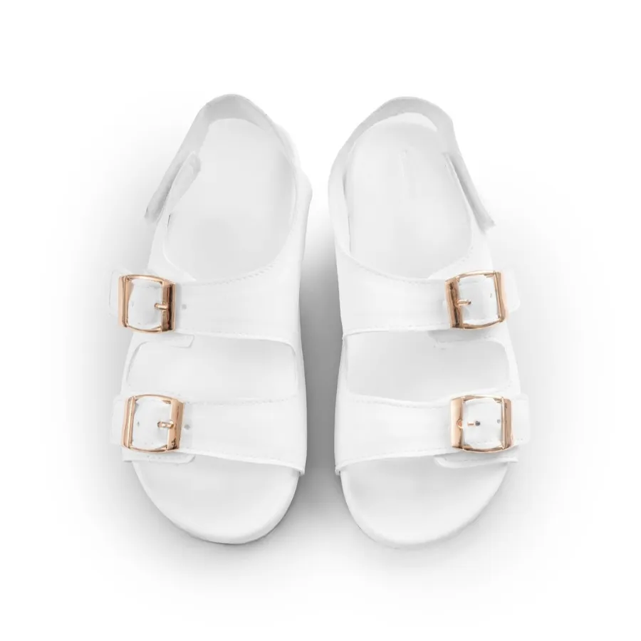 White Double-Strap Sandals for Kids