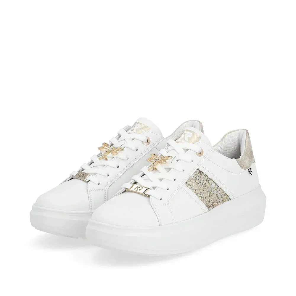 WOMEN'S RIEKER ADELIA 02 | WEISS / MUSCHEL / GOLD-SILBER