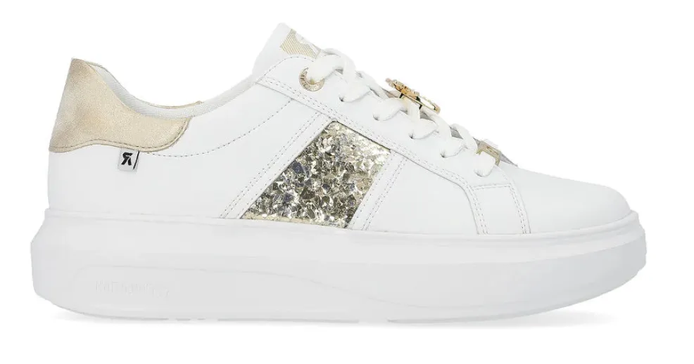 WOMEN'S RIEKER ADELIA 02 | WEISS / MUSCHEL / GOLD-SILBER