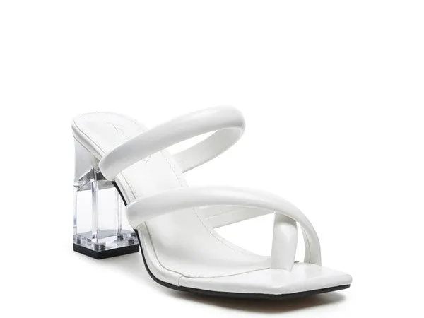 Women's Stunning Clear Heel Toe Ring Sandals