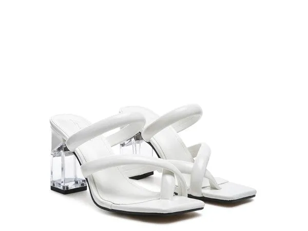 Women's Stunning Clear Heel Toe Ring Sandals