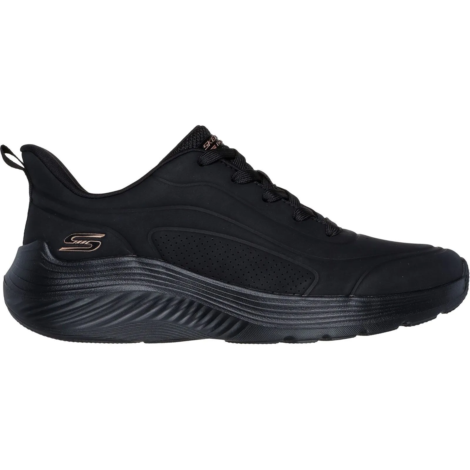 Women's Wide Fit Skechers 117483 Bobs Sport Squad Waves Sneakers