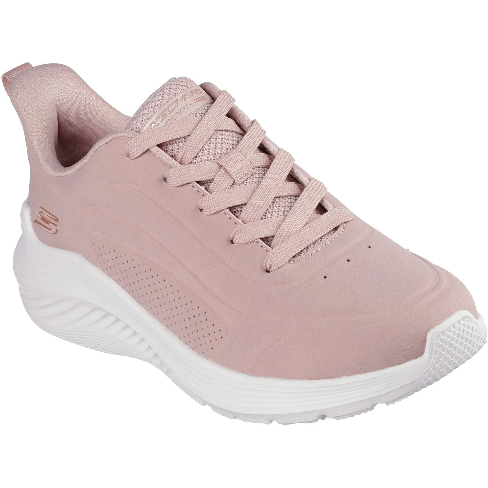 Women's Wide Fit Skechers 117483 Bobs Sport Squad Waves Sneakers
