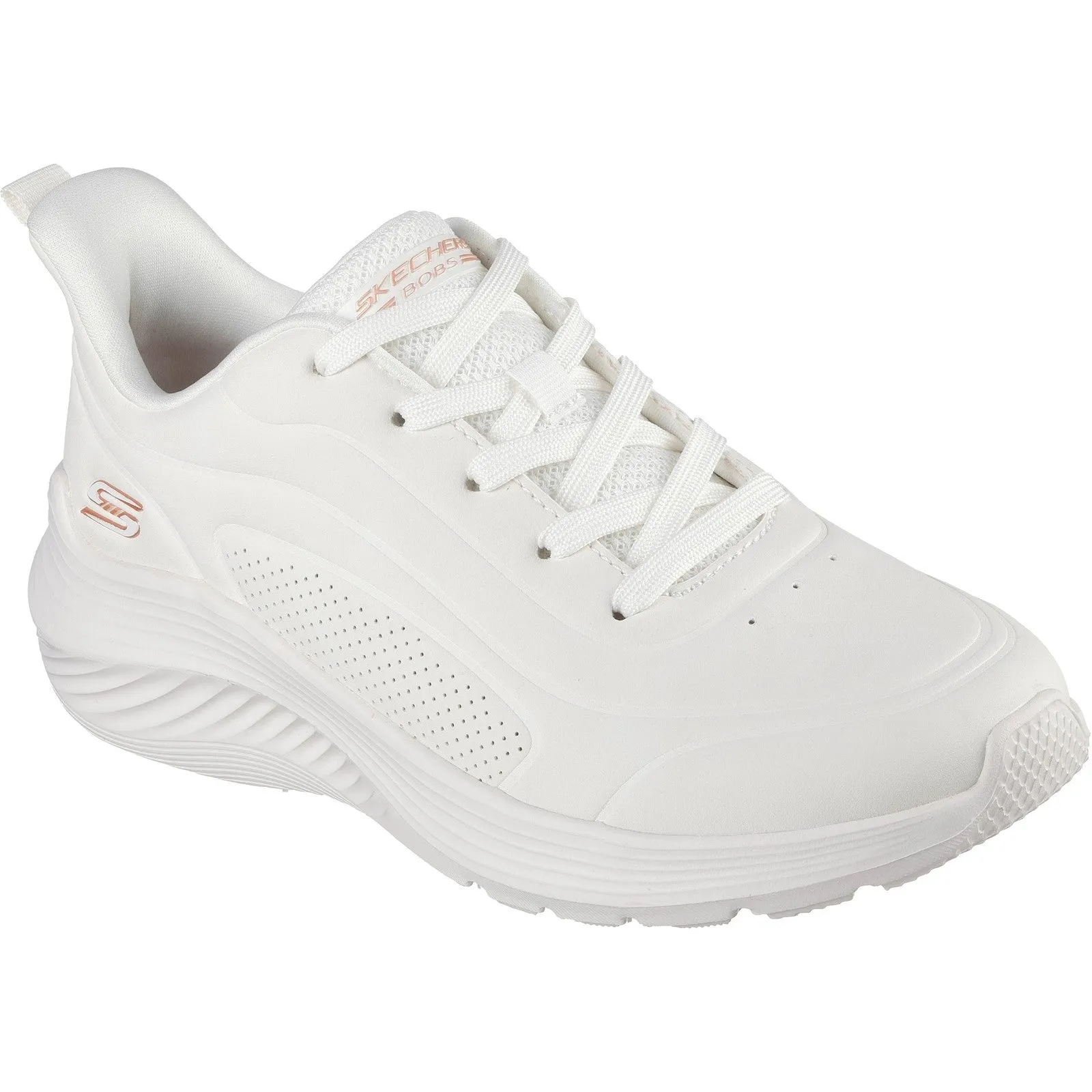 Women's Wide Fit Skechers 117483 Bobs Sport Squad Waves Sneakers